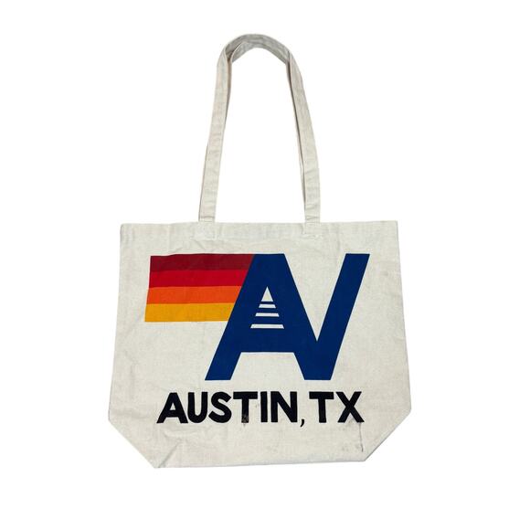Aviator Nation Austin TX Small Canvas Tote Bag 17.5x14.5 - Picture 1 of 12